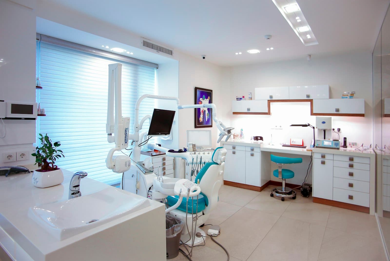 The bright interior of Chelsea Dental Studio